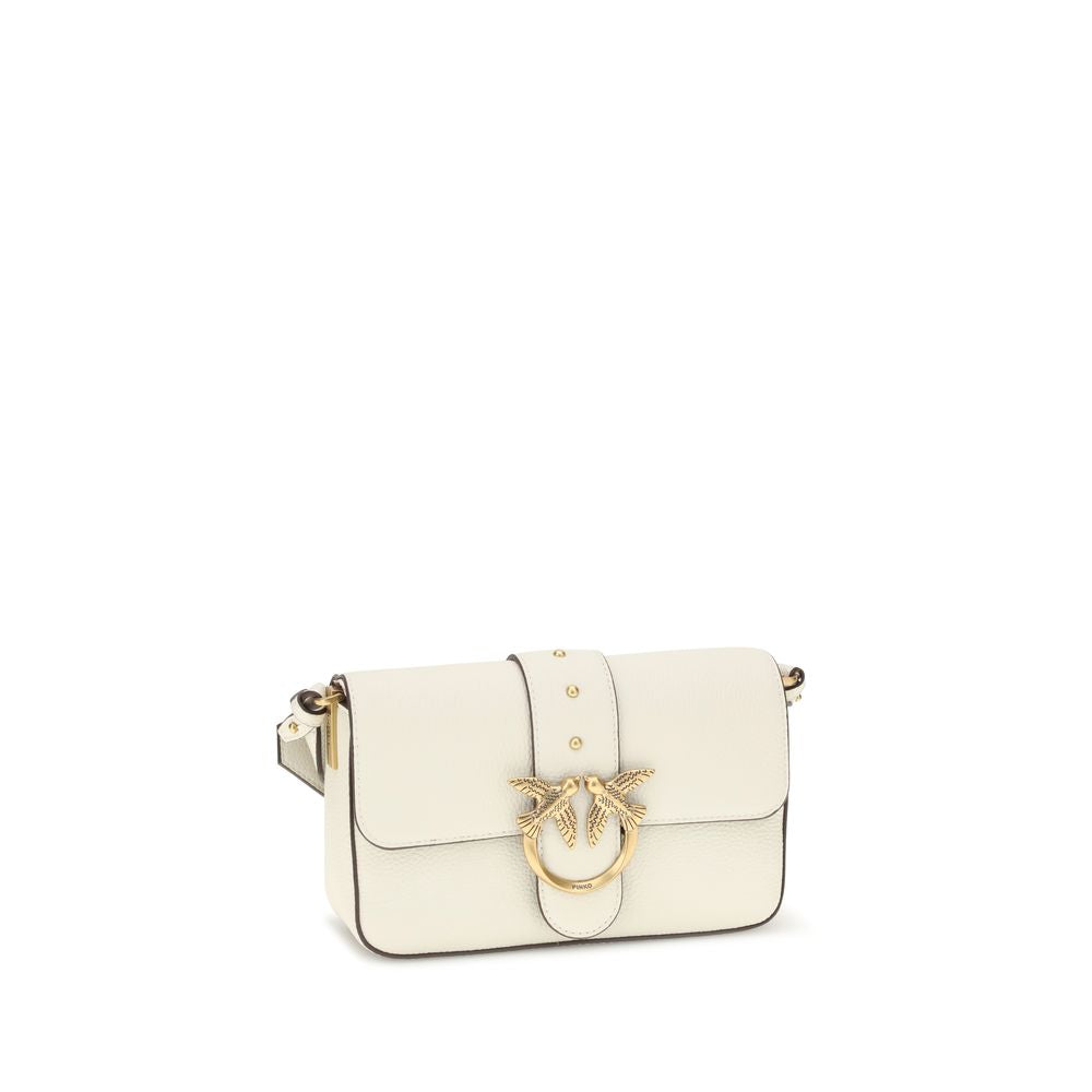 PINKO White Calf Leather Bos Taurus Shoulder Bag by PINKO