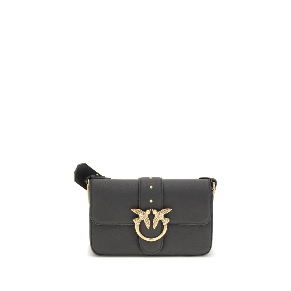PINKO Black Calf Leather Bos Taurus Shoulder Bag by PINKO