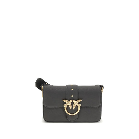 PINKO Black Calf Leather Bos Taurus Shoulder Bag by PINKO