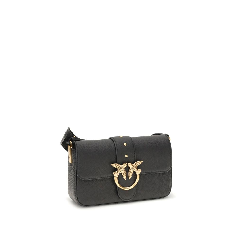 PINKO Black Calf Leather Bos Taurus Shoulder Bag by PINKO