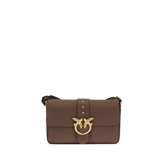 PINKO Brown Calf Leather Bos Taurus Shoulder Bag by PINKO