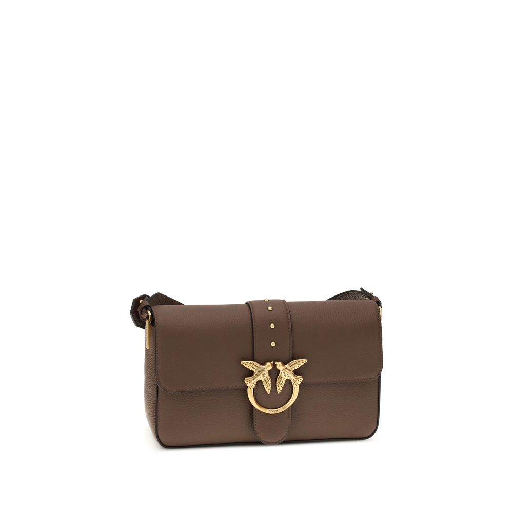 PINKO Brown Calf Leather Bos Taurus Shoulder Bag by PINKO