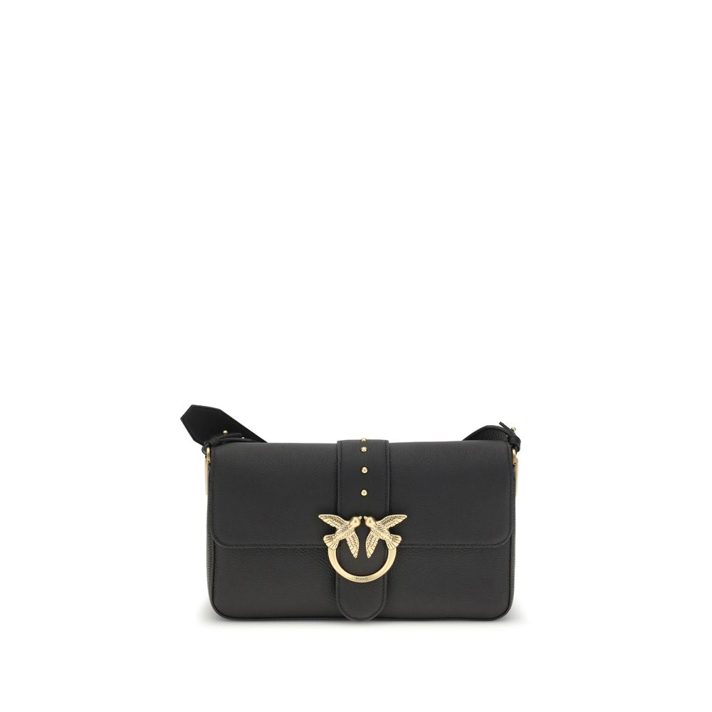 PINKO Black Calf Leather Bos Taurus Shoulder Bag by PINKO