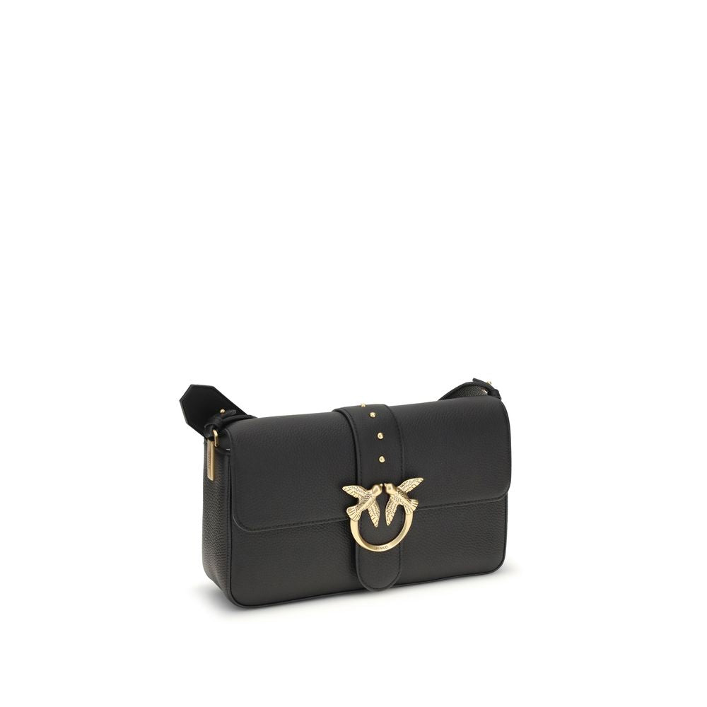 PINKO Black Calf Leather Bos Taurus Shoulder Bag by PINKO