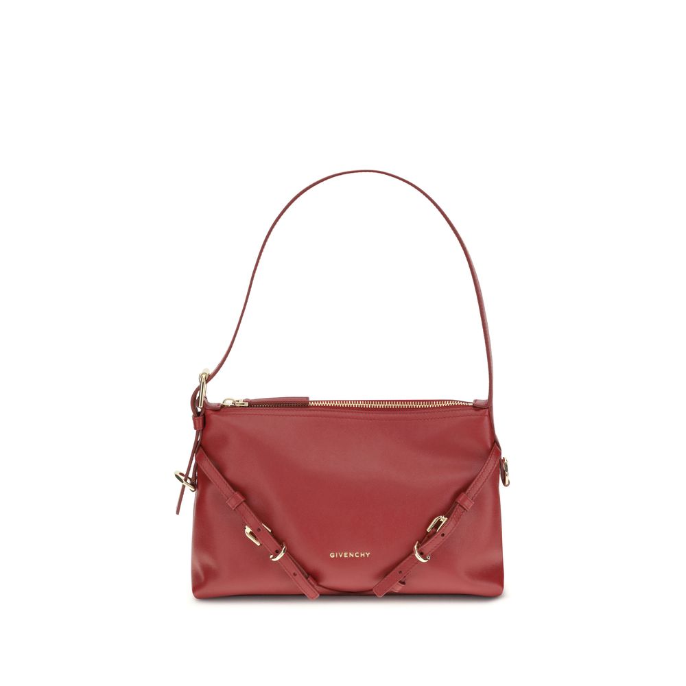 Red handbag with Givenchy logo on a white background