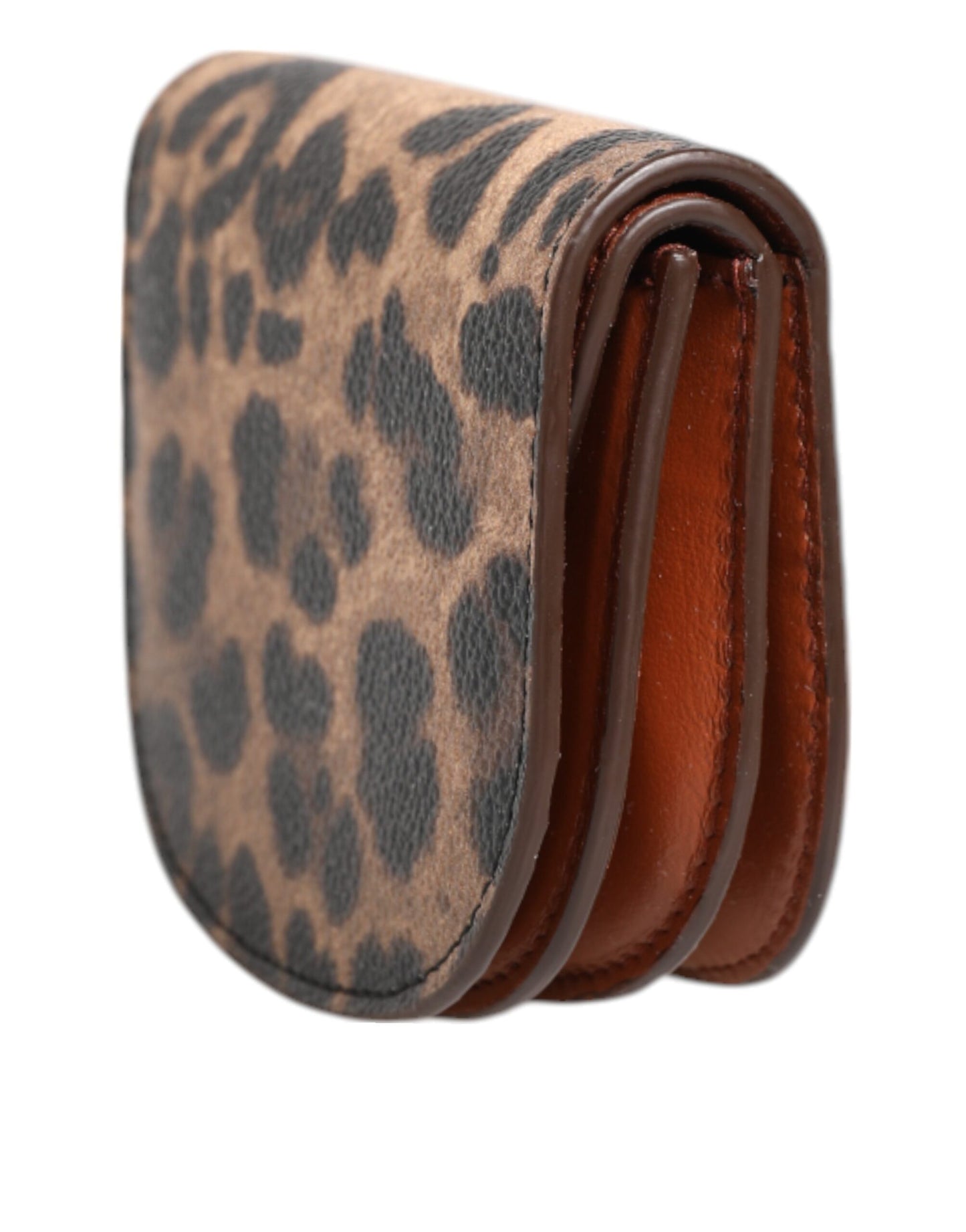 Dolce & Gabbana Brown Leopard Print Calf Leather Small Coin Purse Wallet by Dolce & Gabbana