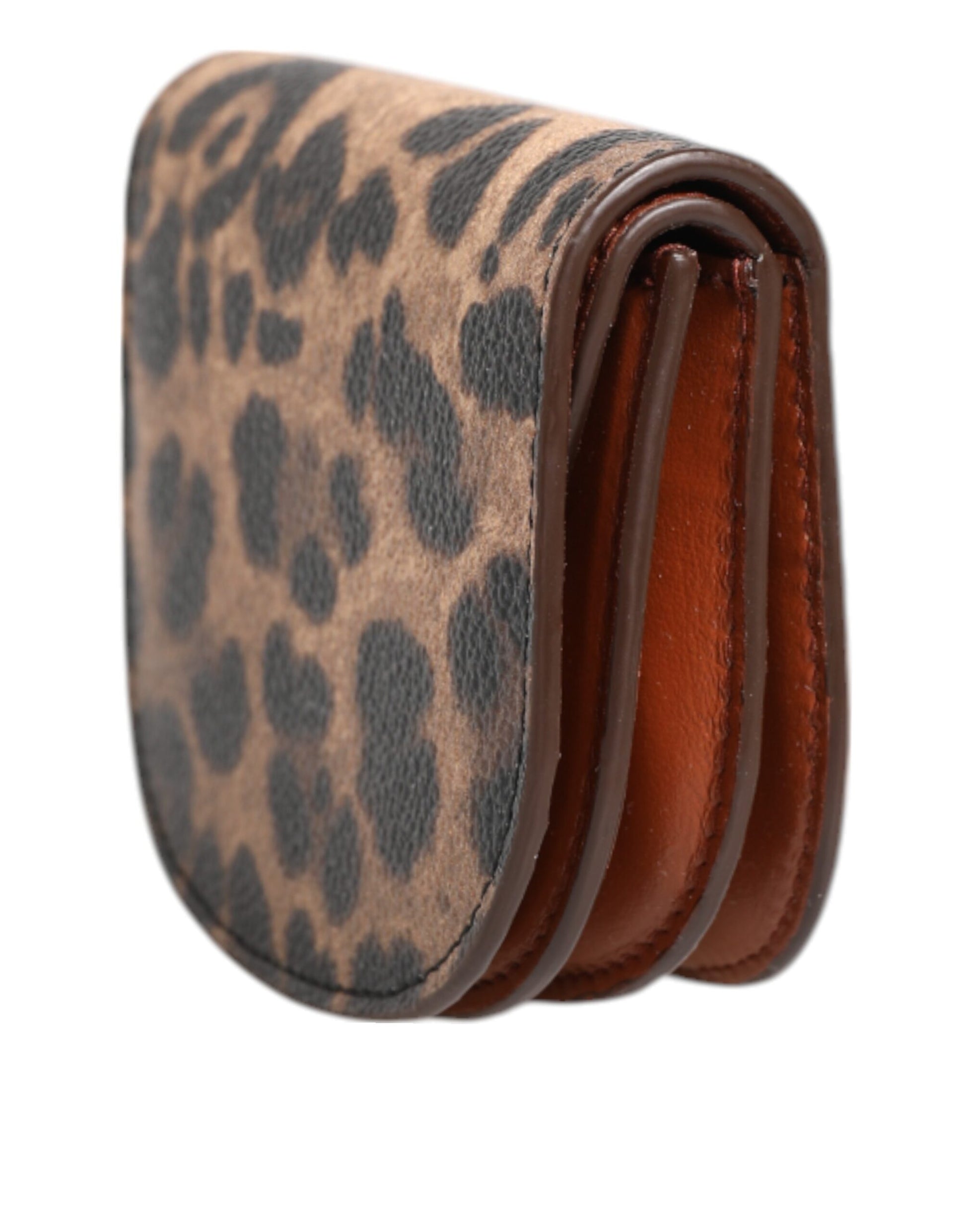 Dolce & Gabbana Brown Leopard Print Calf Leather Small Coin Purse Wallet by Dolce & Gabbana