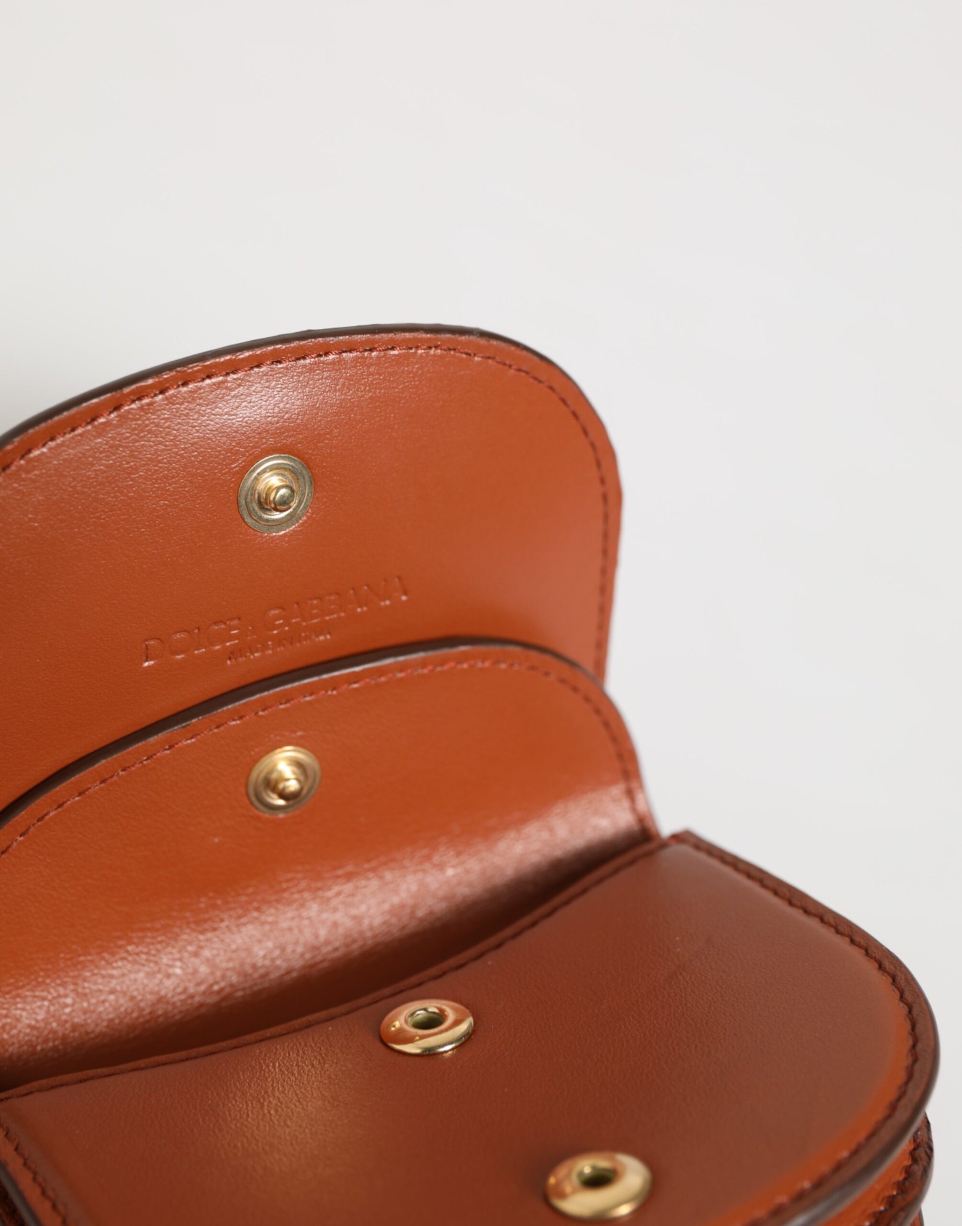 Dolce & Gabbana Brown Leopard Print Calf Leather Small Coin Purse Wallet by Dolce & Gabbana