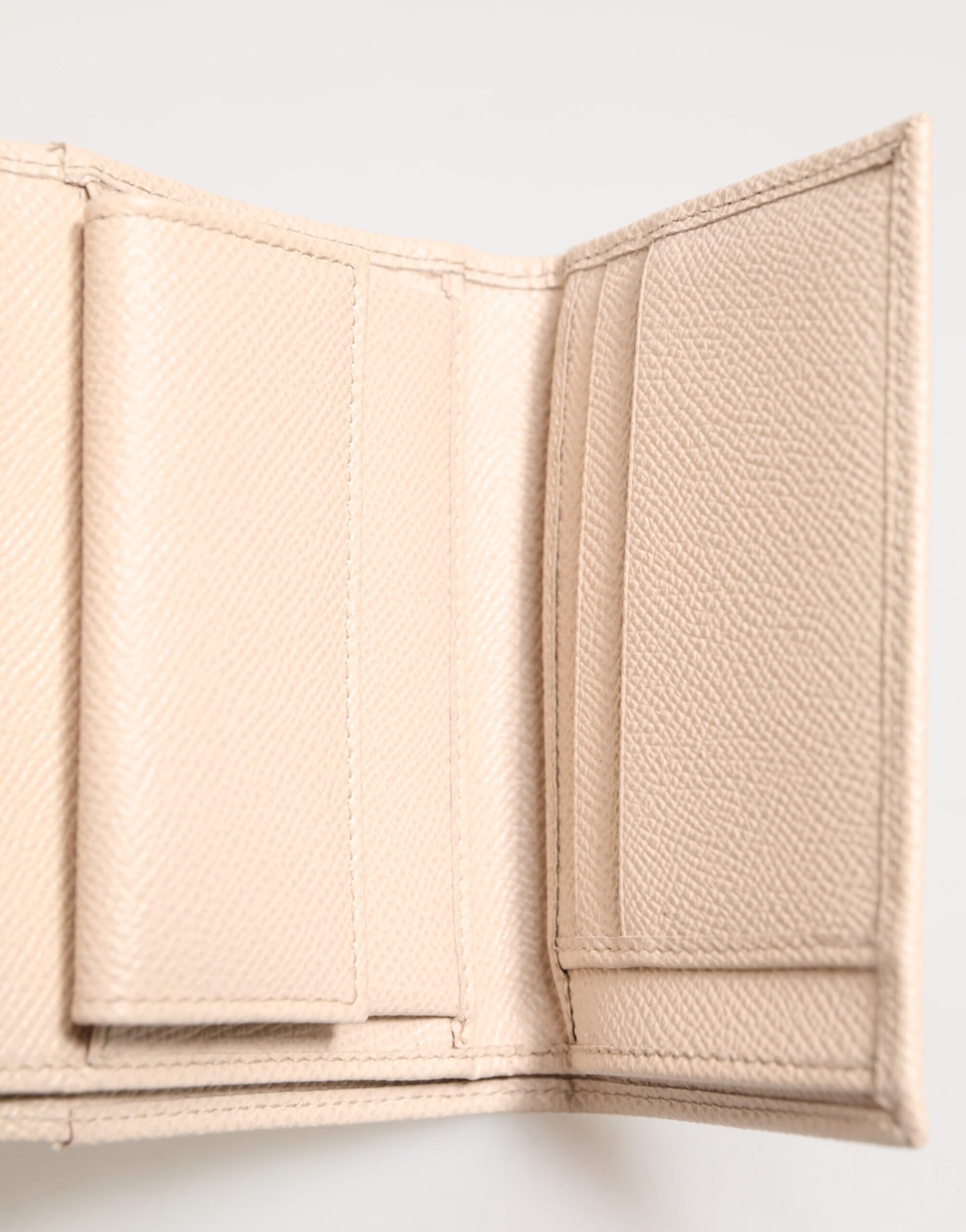 Dolce & Gabbana Light Pink Calf Leather DG Logo French Flap Wallet by Dolce & Gabbana