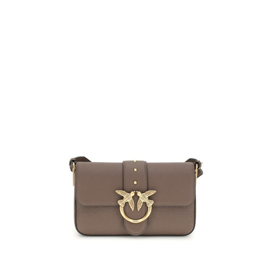 PINKO Brown Calf Leather Bos Taurus Shoulder Bag by PINKO