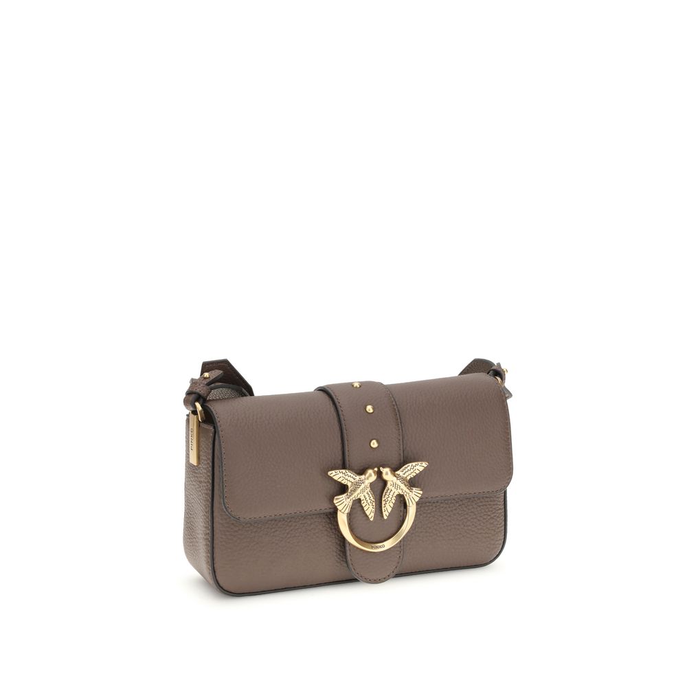 PINKO Brown Calf Leather Bos Taurus Shoulder Bag by PINKO