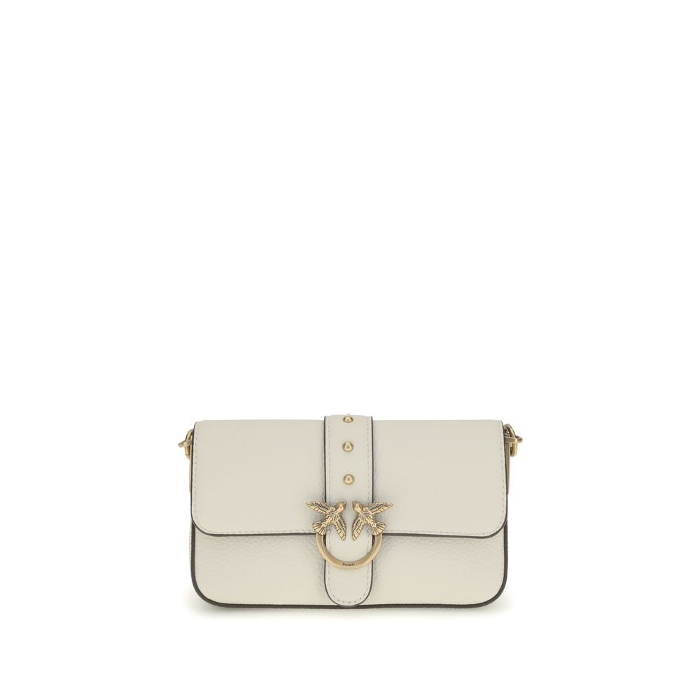 PINKO White Calf Leather Bos Taurus Shoulder Bag by PINKO