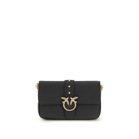 PINKO Black Calf Leather Bos Taurus Shoulder Bag by PINKO