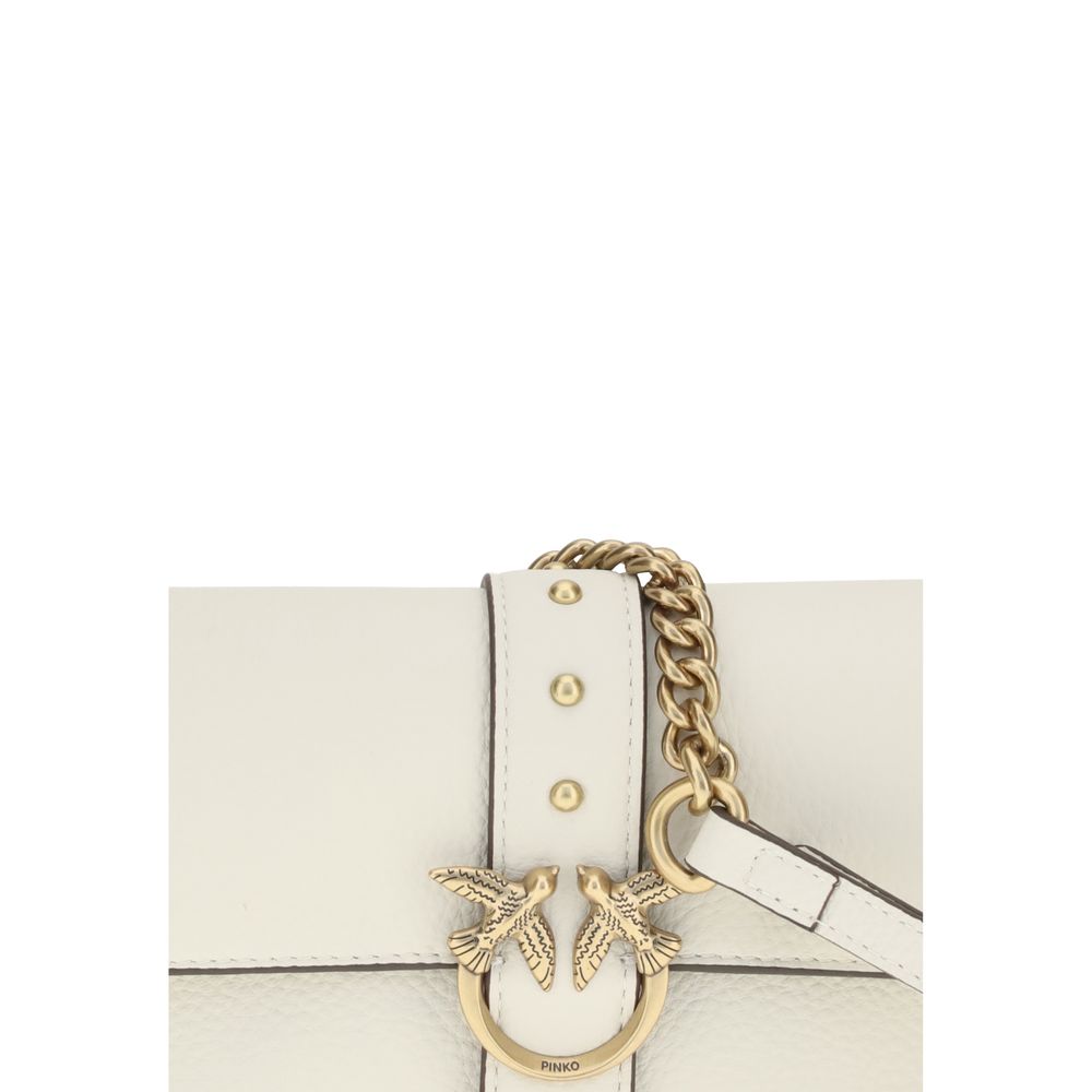 PINKO White Calf Leather Bos Taurus Shoulder Bag by PINKO