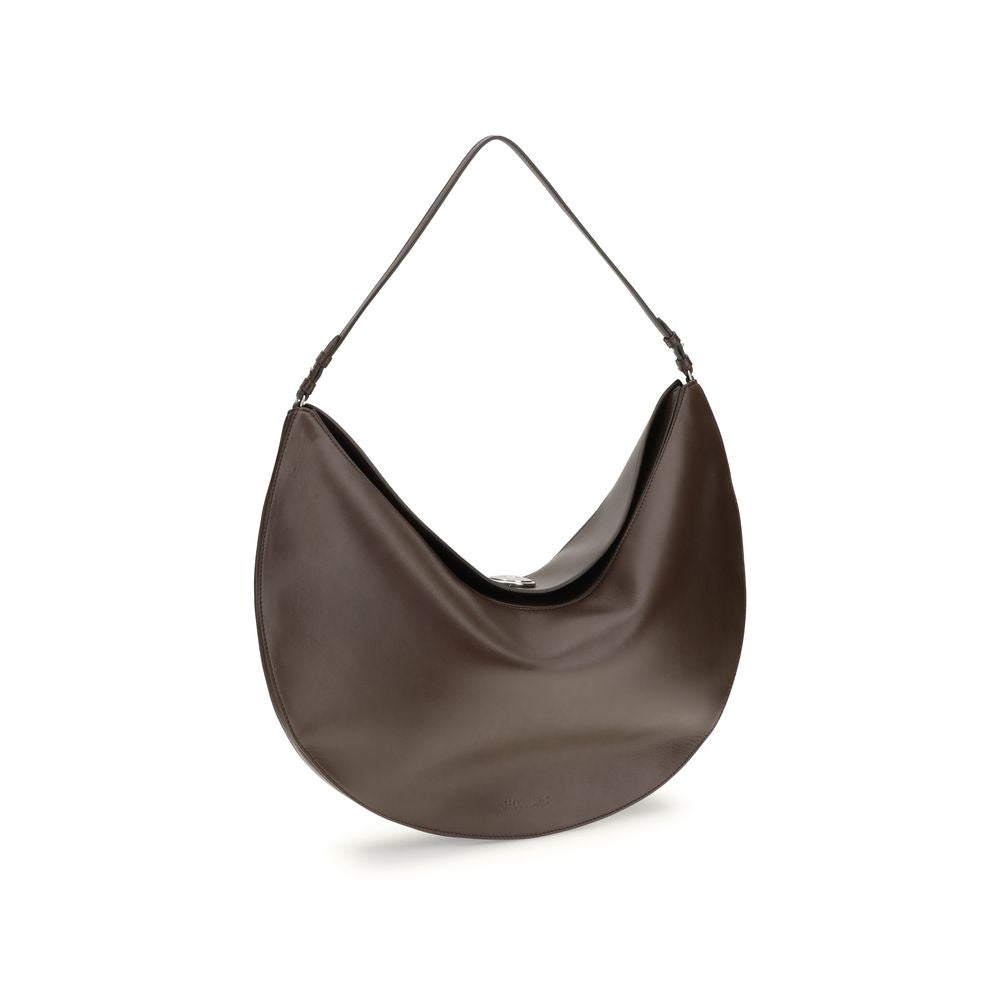 Jacquemus Brown Calf Leather Bos Taurus Shoulder Bag by Jacquemus