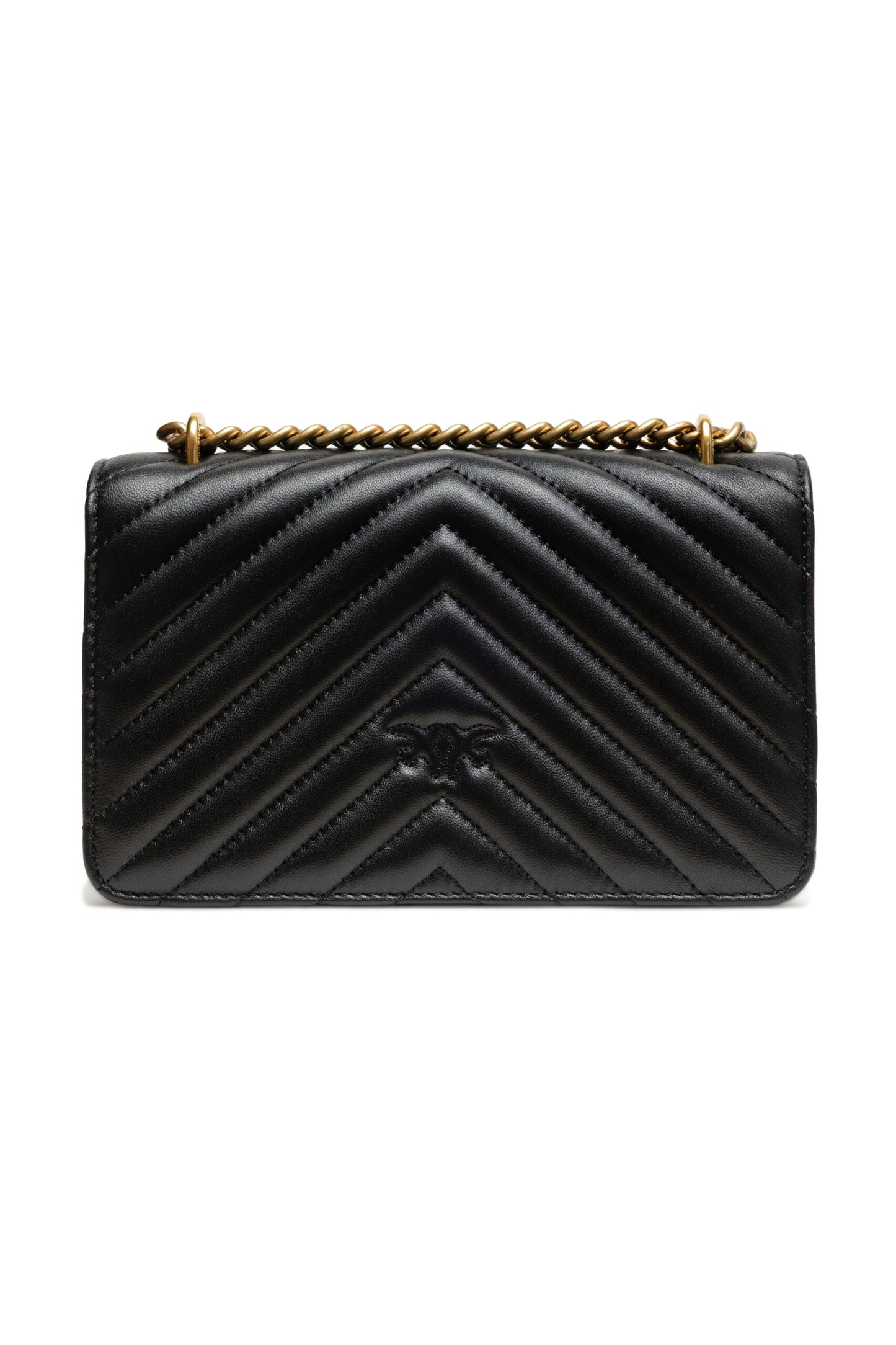 PINKO Black Leather Love One Mini Shoulder Bag by PINKO
