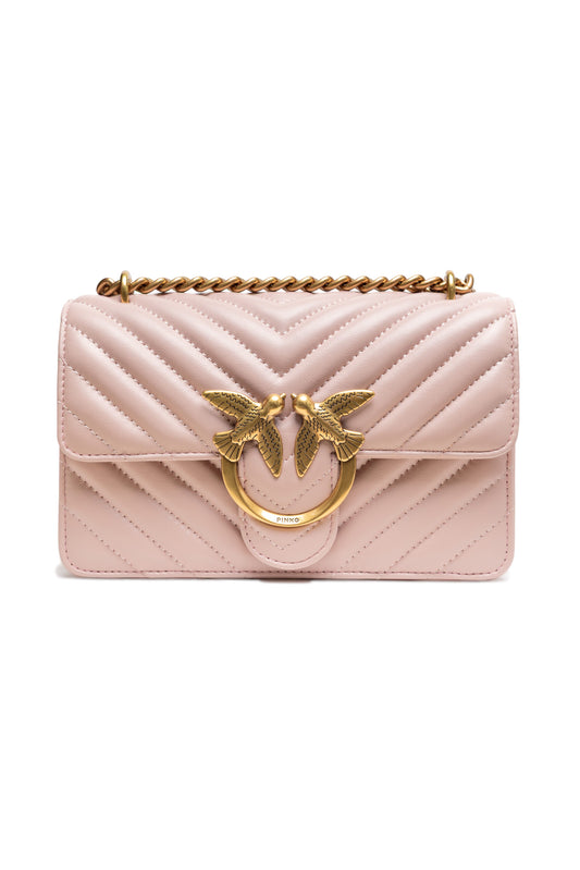 PINKO Powder Pink Love One Mini Shoulder Bag by PINKO