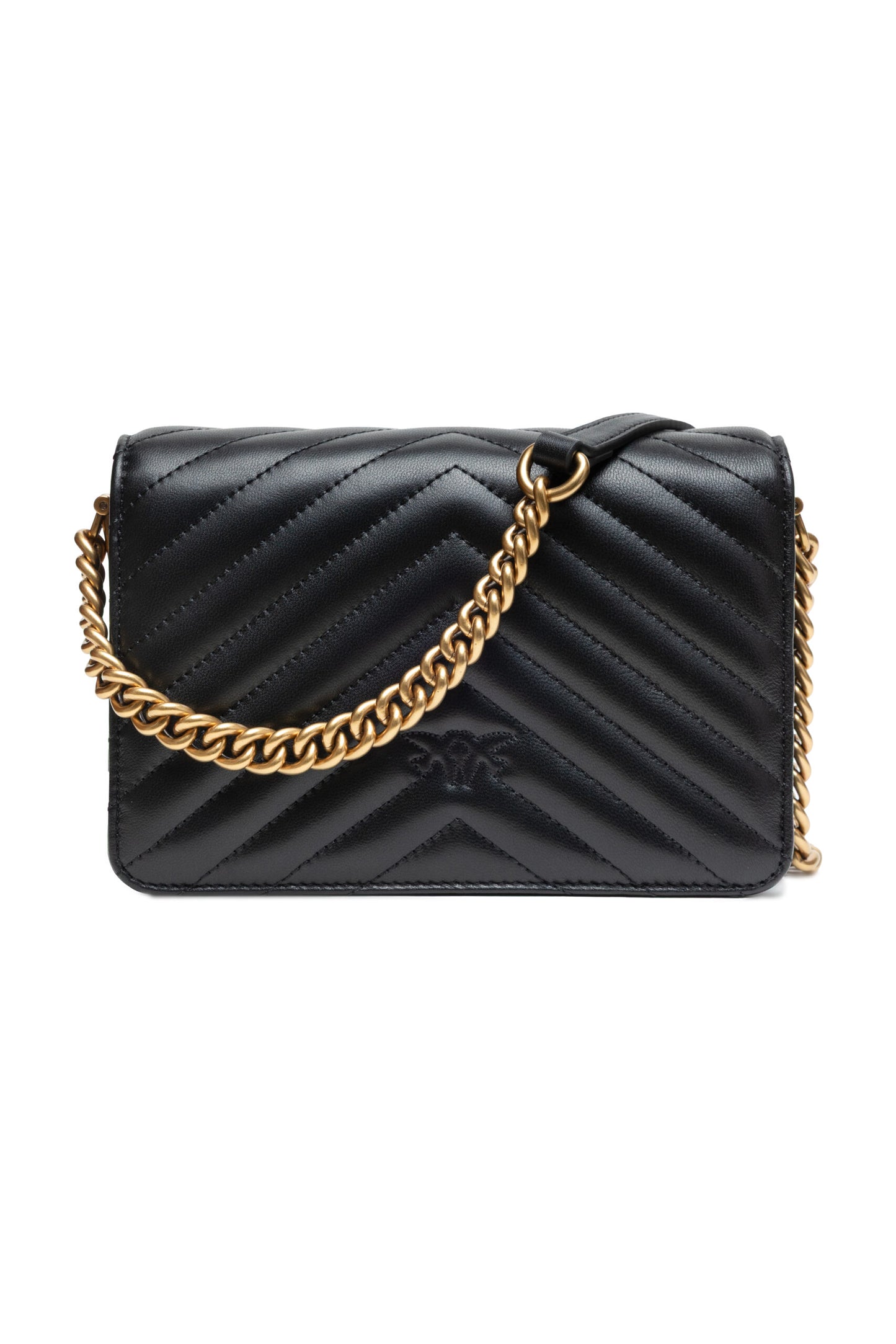 PINKO Black Leather Love Click Mini Shoulder Bag by PINKO
