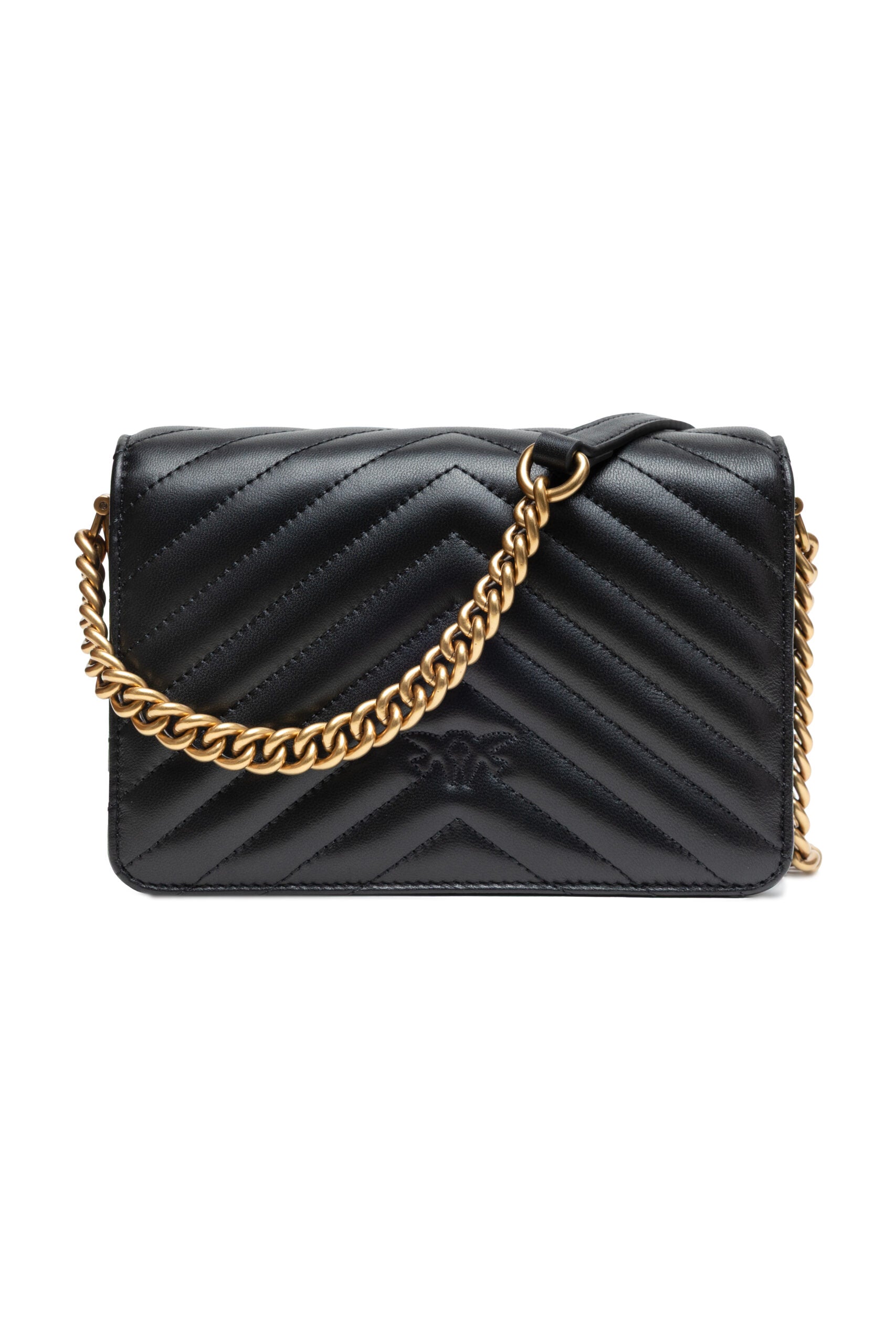 PINKO Black Leather Love Click Mini Shoulder Bag by PINKO