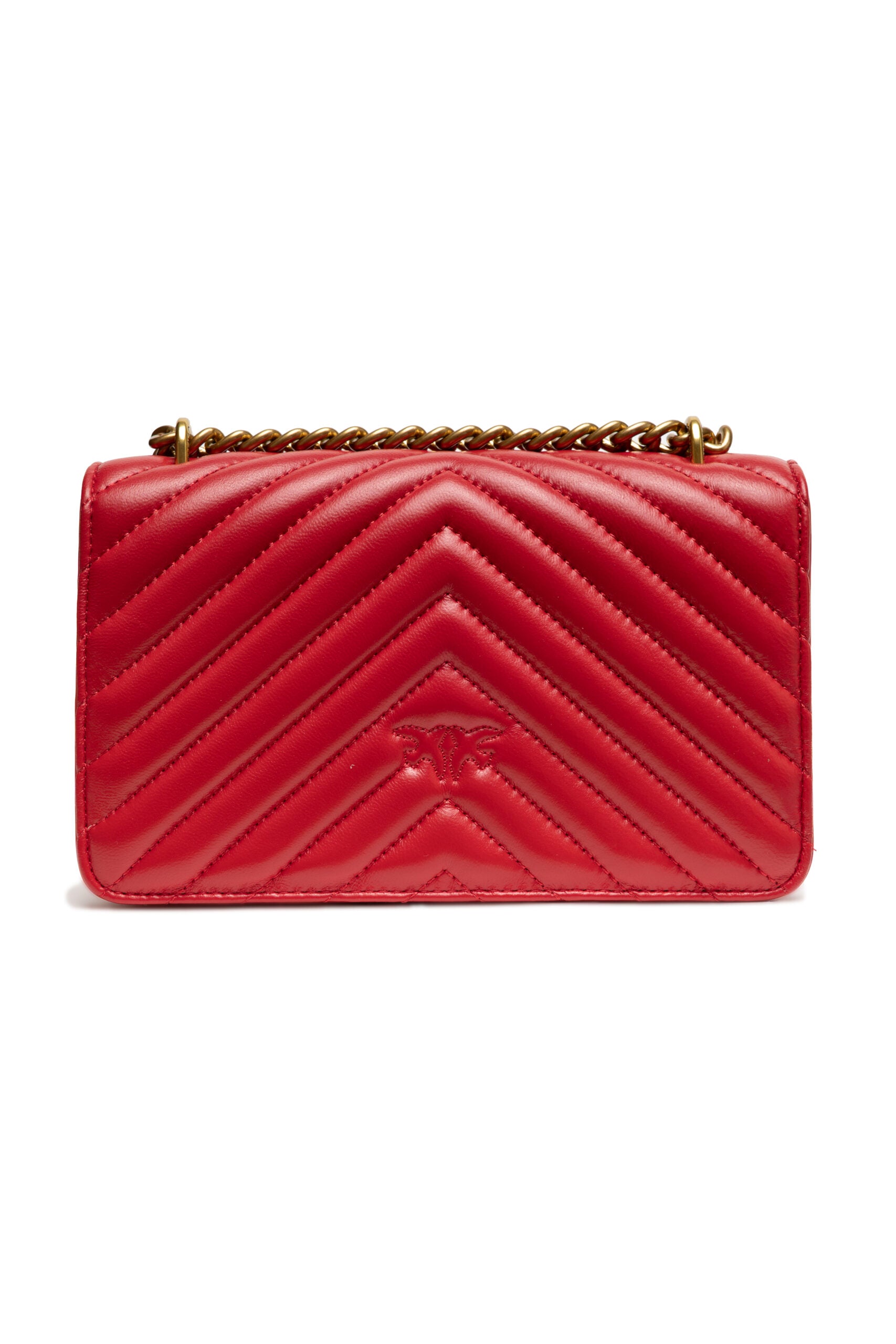 PINKO Red Leather Love One Mini Shoulder Bag by PINKO