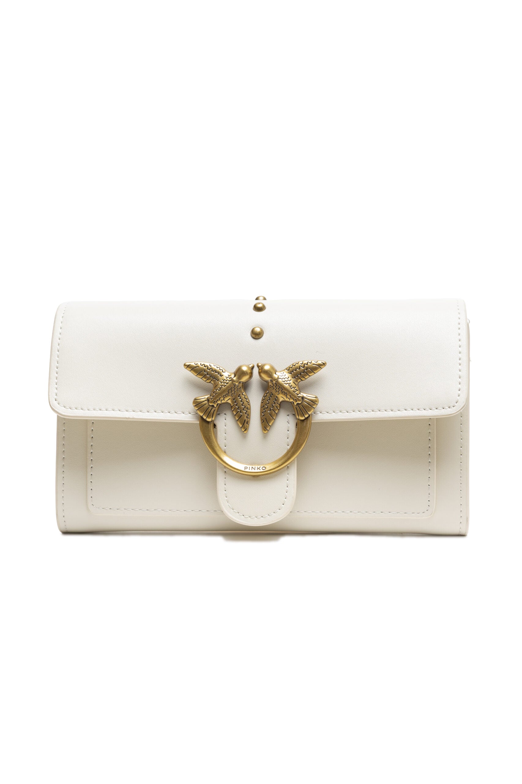 PINKO White Leather One Simply Love Mini Bag by PINKO