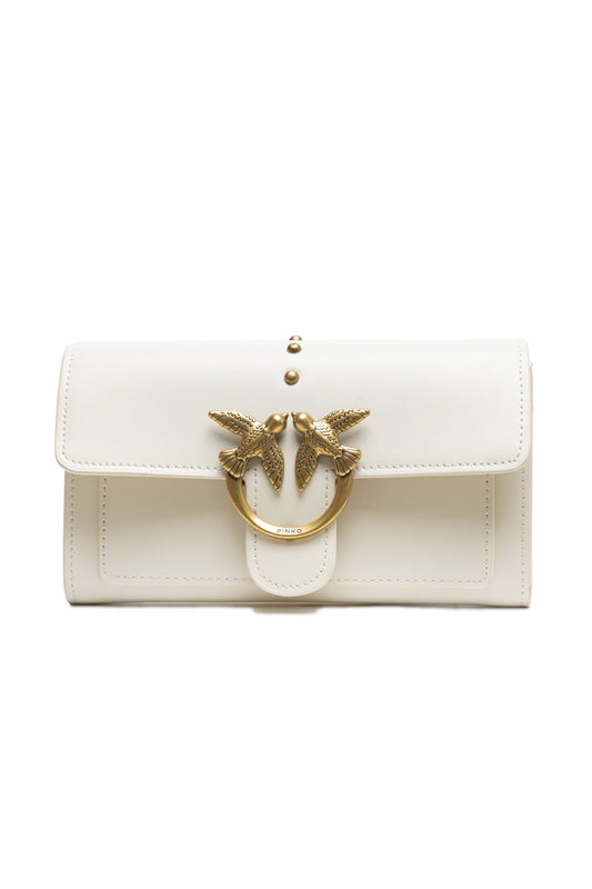 PINKO White Leather One Simply Love Mini Bag by PINKO
