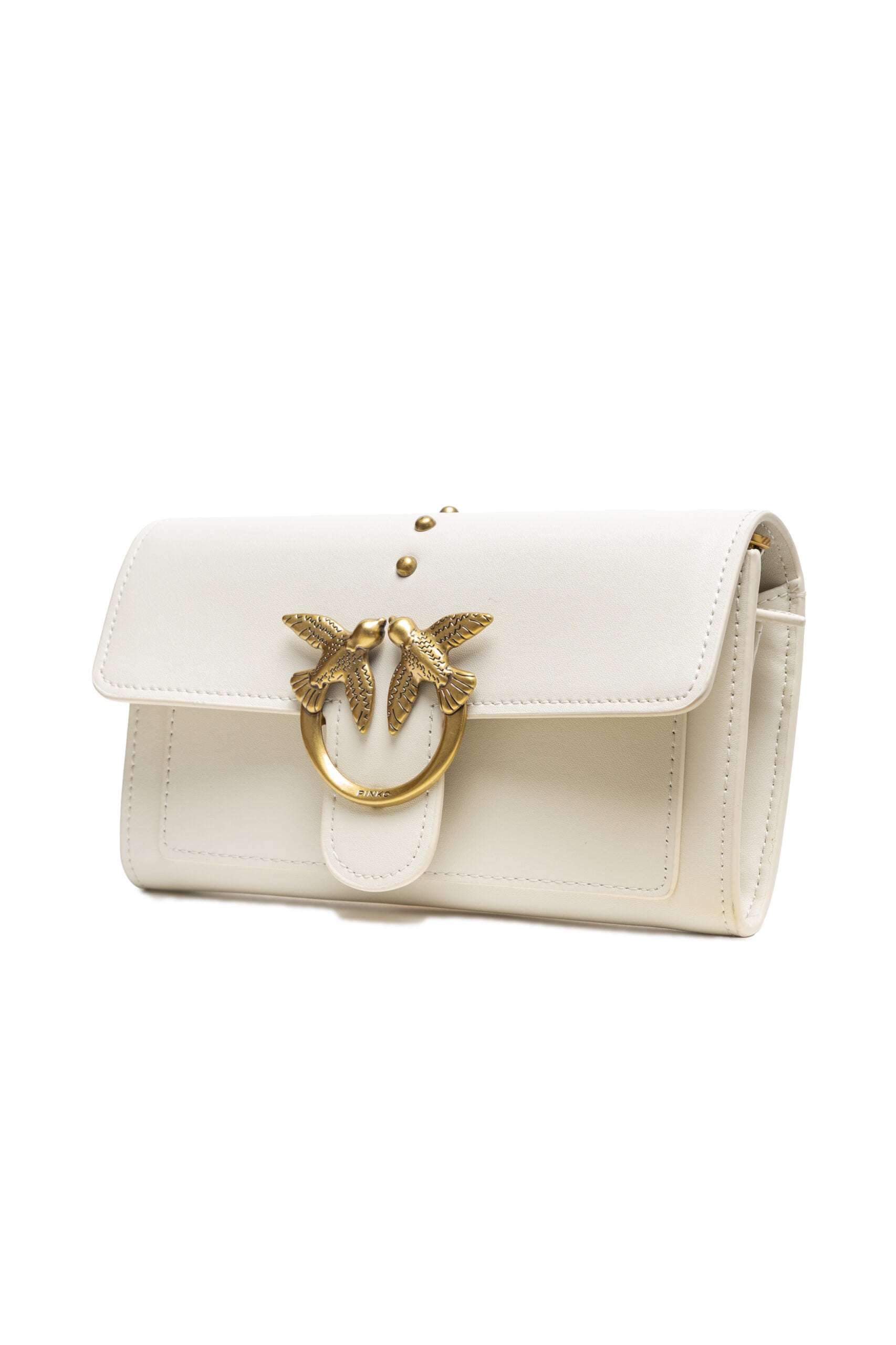 PINKO White Leather One Simply Love Mini Bag by PINKO