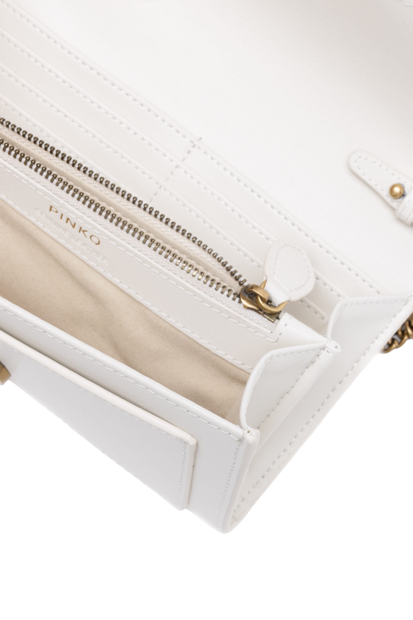 PINKO White Leather One Simply Love Mini Bag by PINKO