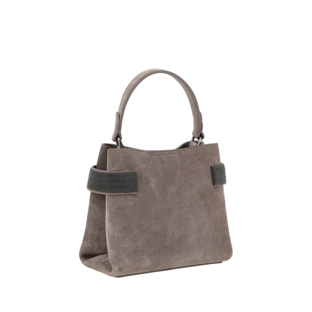 Brunello Cucinelli Brown Calf Leather Shoulder Bag