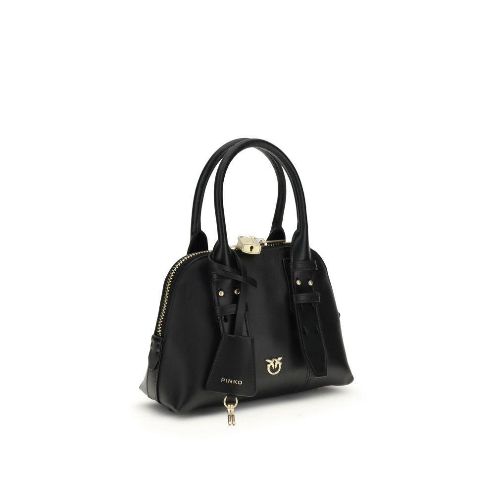 PINKO Black Calf Leather Bos Taurus Handbag by PINKO