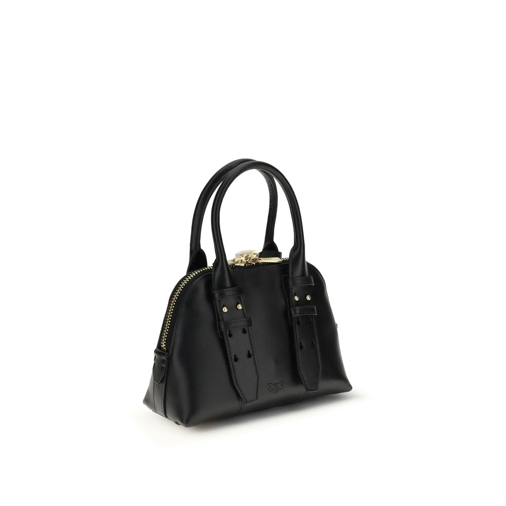 PINKO Black Calf Leather Bos Taurus Handbag by PINKO