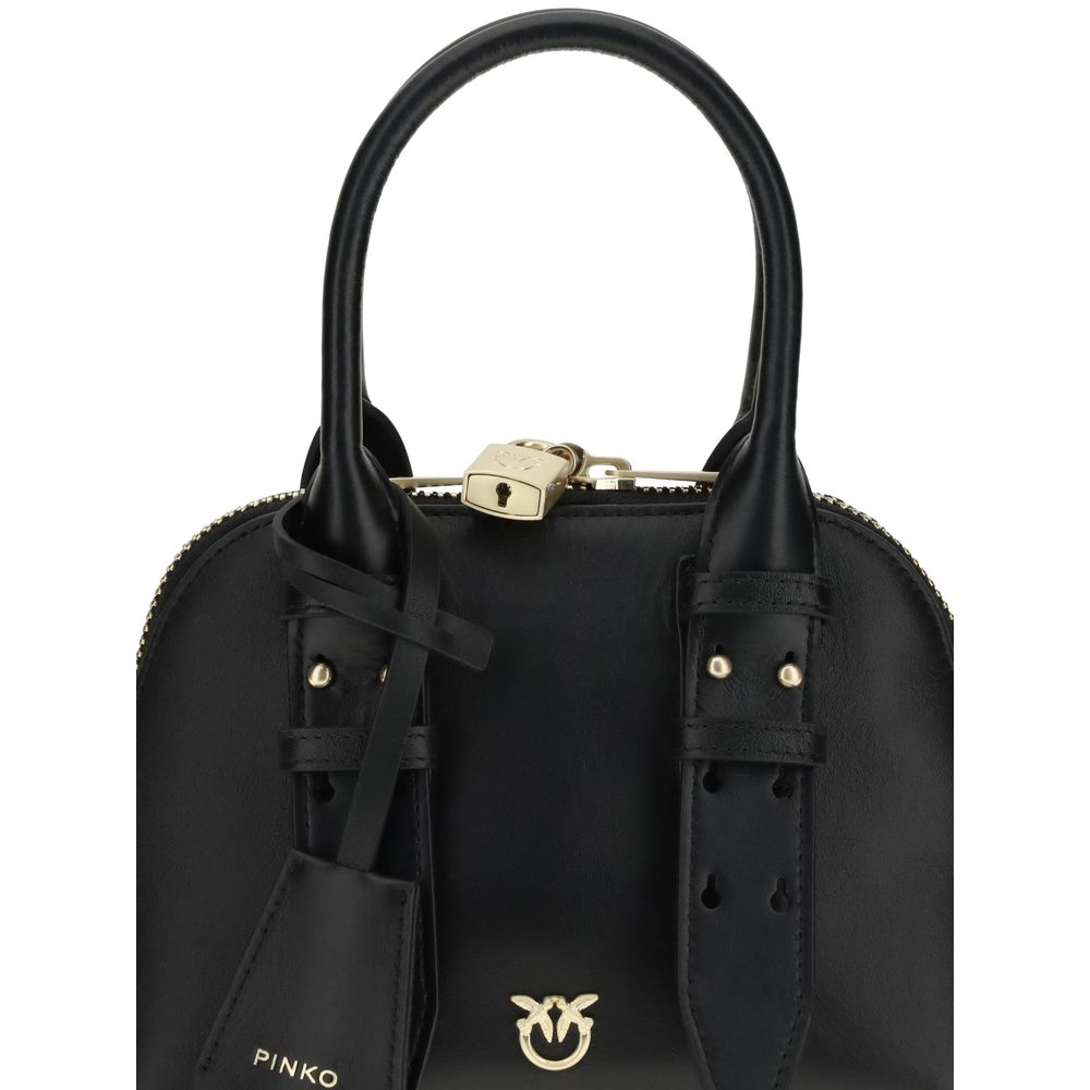 PINKO Black Calf Leather Bos Taurus Handbag by PINKO