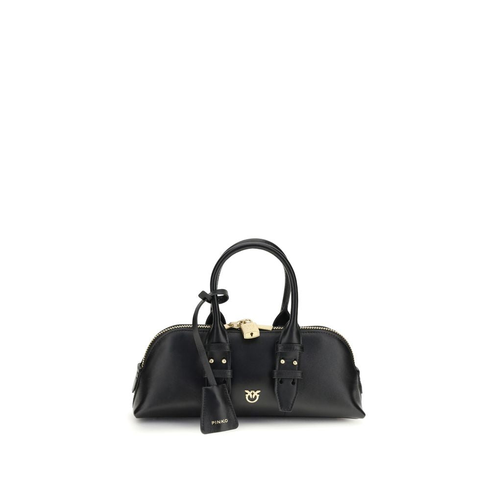 PINKO Black Calf Leather Bos Taurus Handbag by PINKO