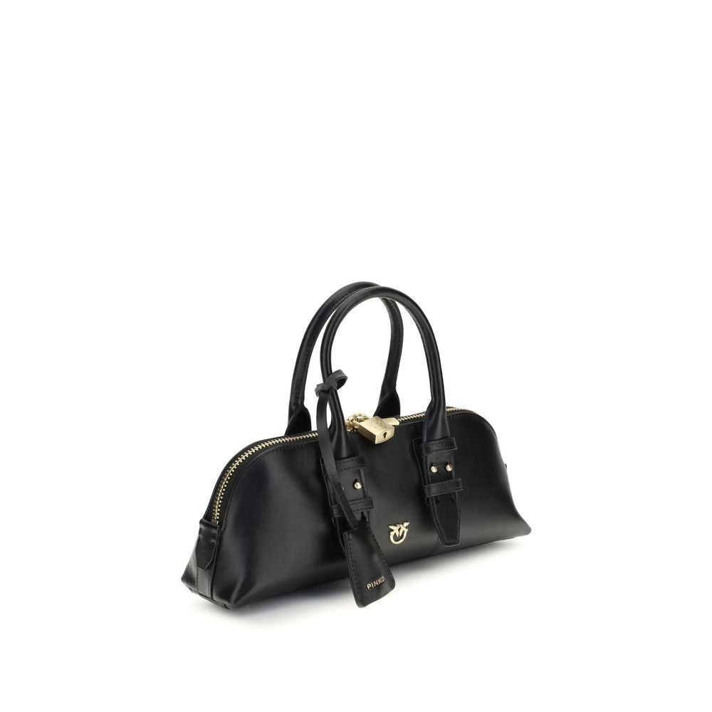 PINKO Black Calf Leather Bos Taurus Handbag by PINKO