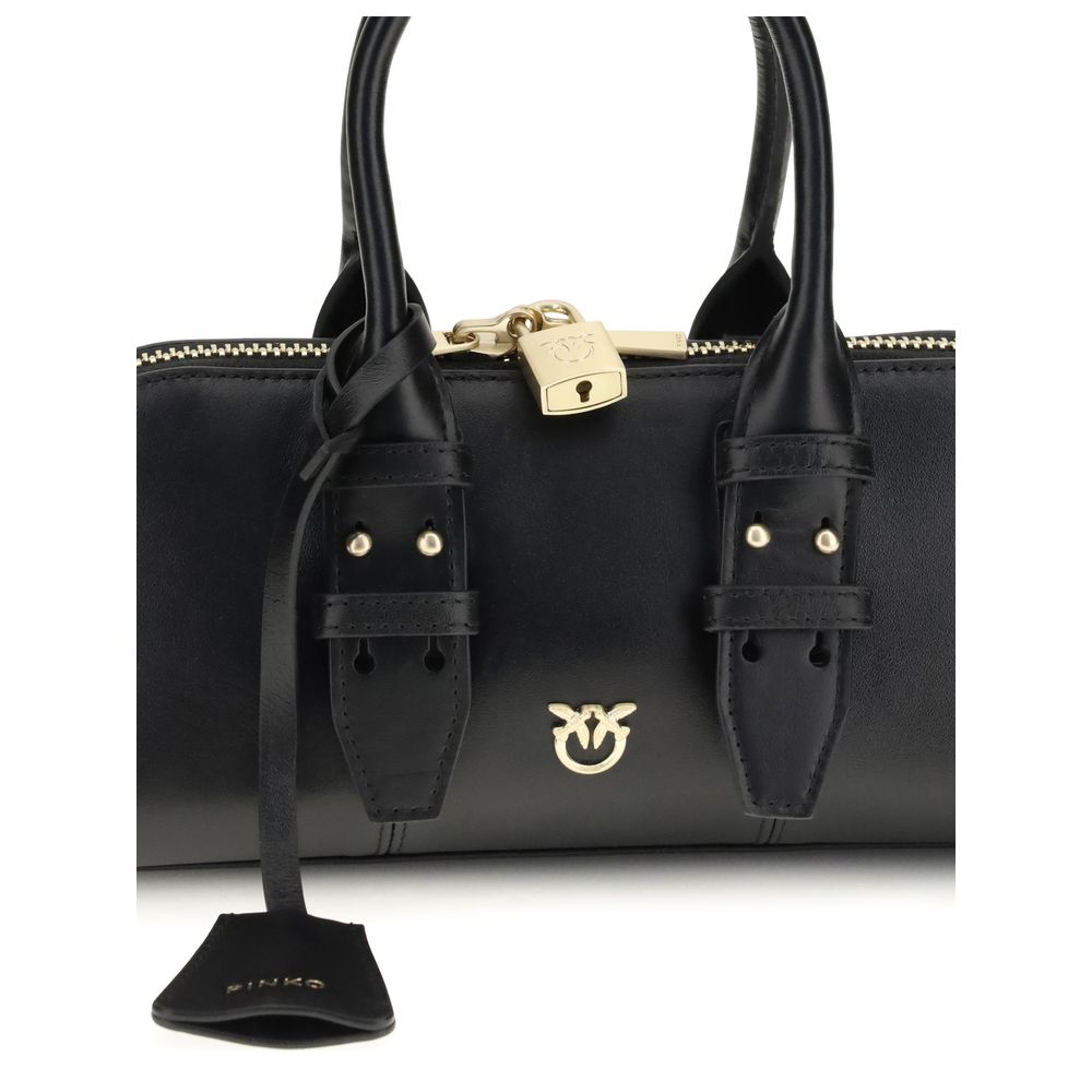 PINKO Black Calf Leather Bos Taurus Handbag by PINKO