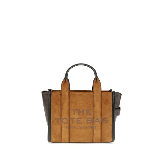 Brown tote bag with black accents on a white background
