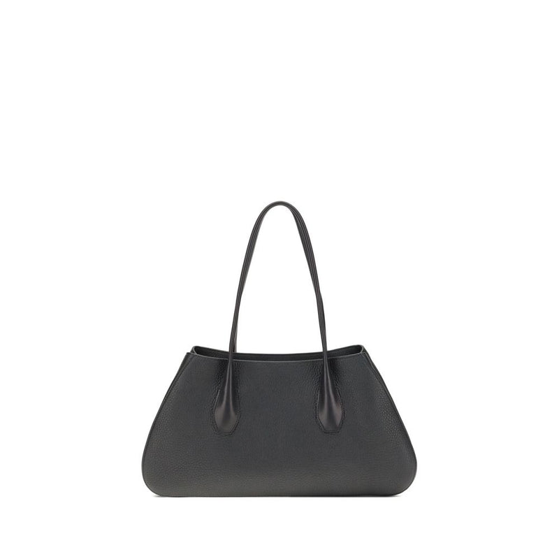 Black handbag on a white background