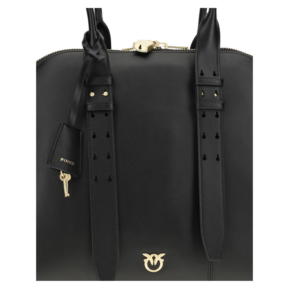 PINKO Black Calf Leather Bos Taurus Shoulder Bag by PINKO