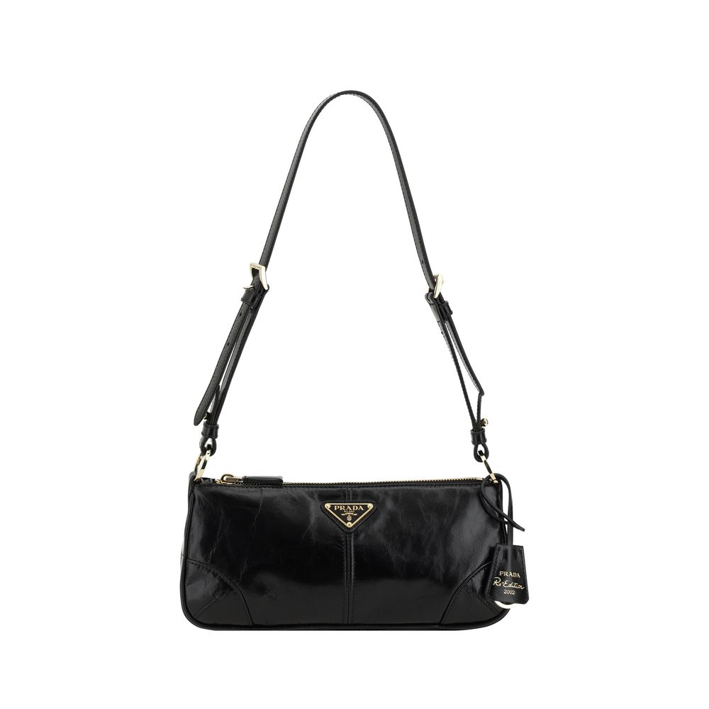 Prada Black Calf Leather Bos Taurus Shoulder Bag by Prada
