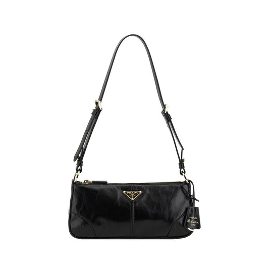 Prada Black Calf Leather Bos Taurus Shoulder Bag by Prada