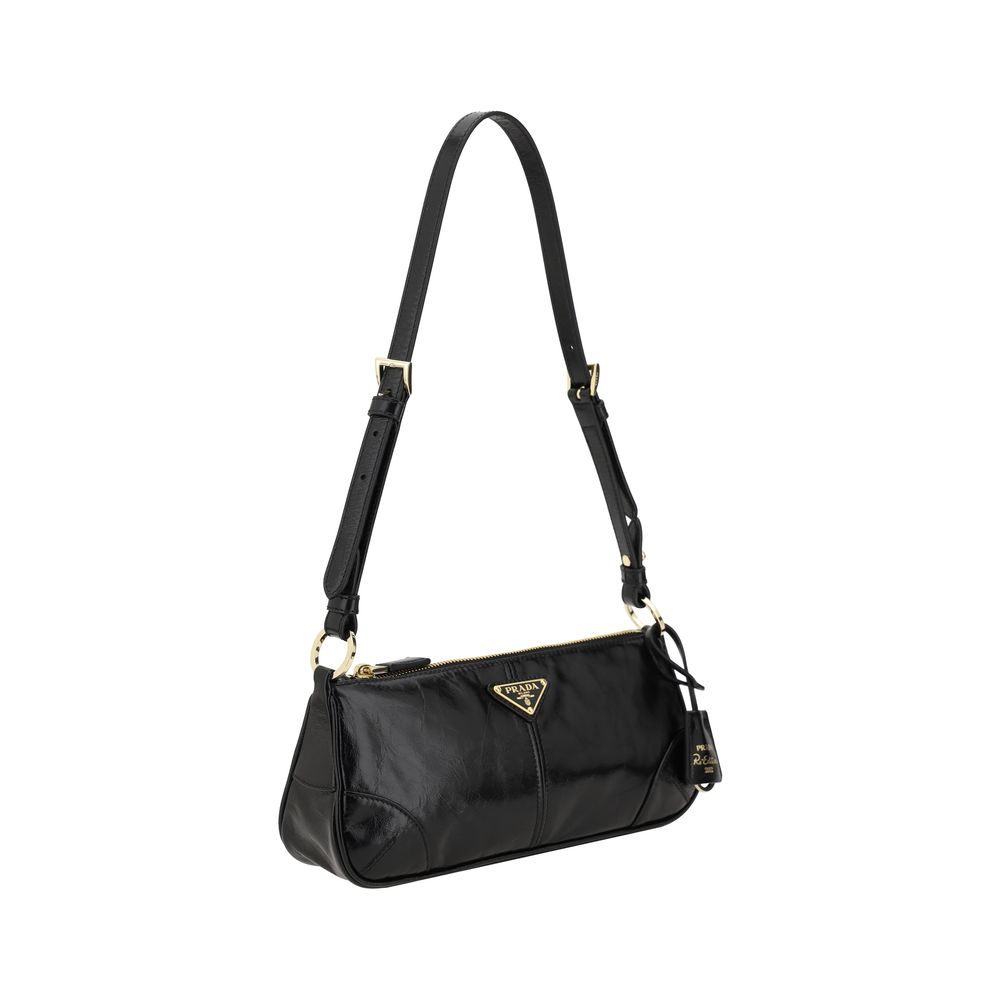 Prada Black Calf Leather Bos Taurus Shoulder Bag by Prada