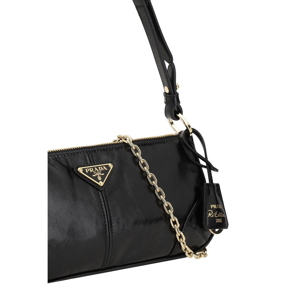 Prada Black Calf Leather Bos Taurus Shoulder Bag by Prada