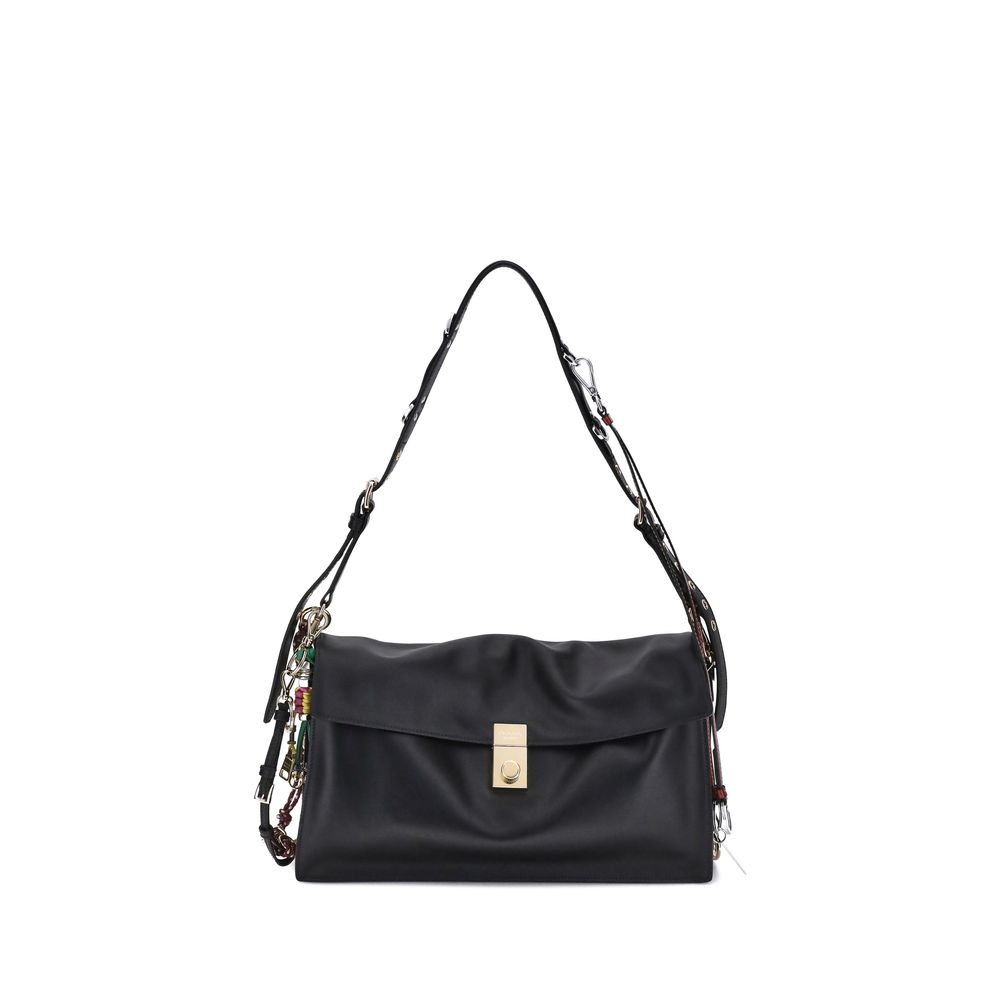 Prada Black Calf Leather Bos Taurus Shoulder Bag by Prada