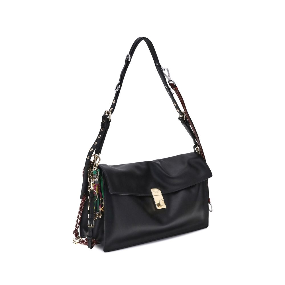 Prada Black Calf Leather Bos Taurus Shoulder Bag by Prada