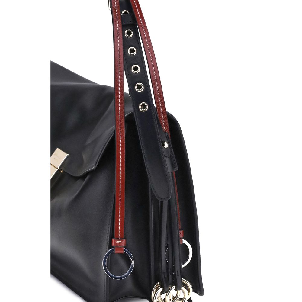 Prada Black Calf Leather Bos Taurus Shoulder Bag by Prada