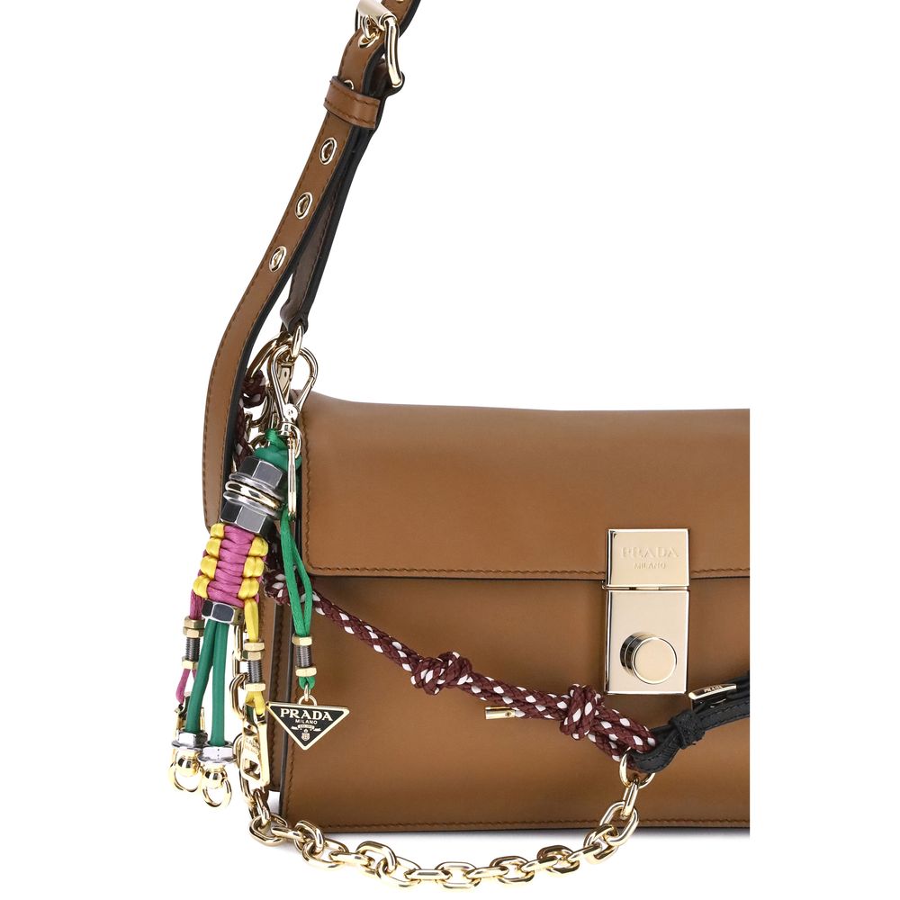 Prada Brown Calf Leather Bos Taurus Shoulder Bag by Prada