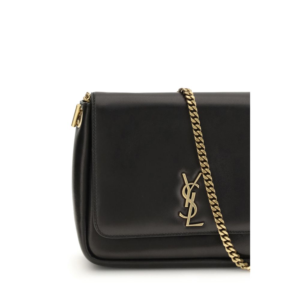 Saint Laurent Black Calf Leather Bos Taurus Shoulder Bag by Saint Laurent