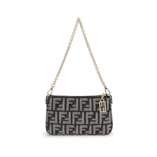 Fendi Blue Cotton Shoulder Bag by Fendi