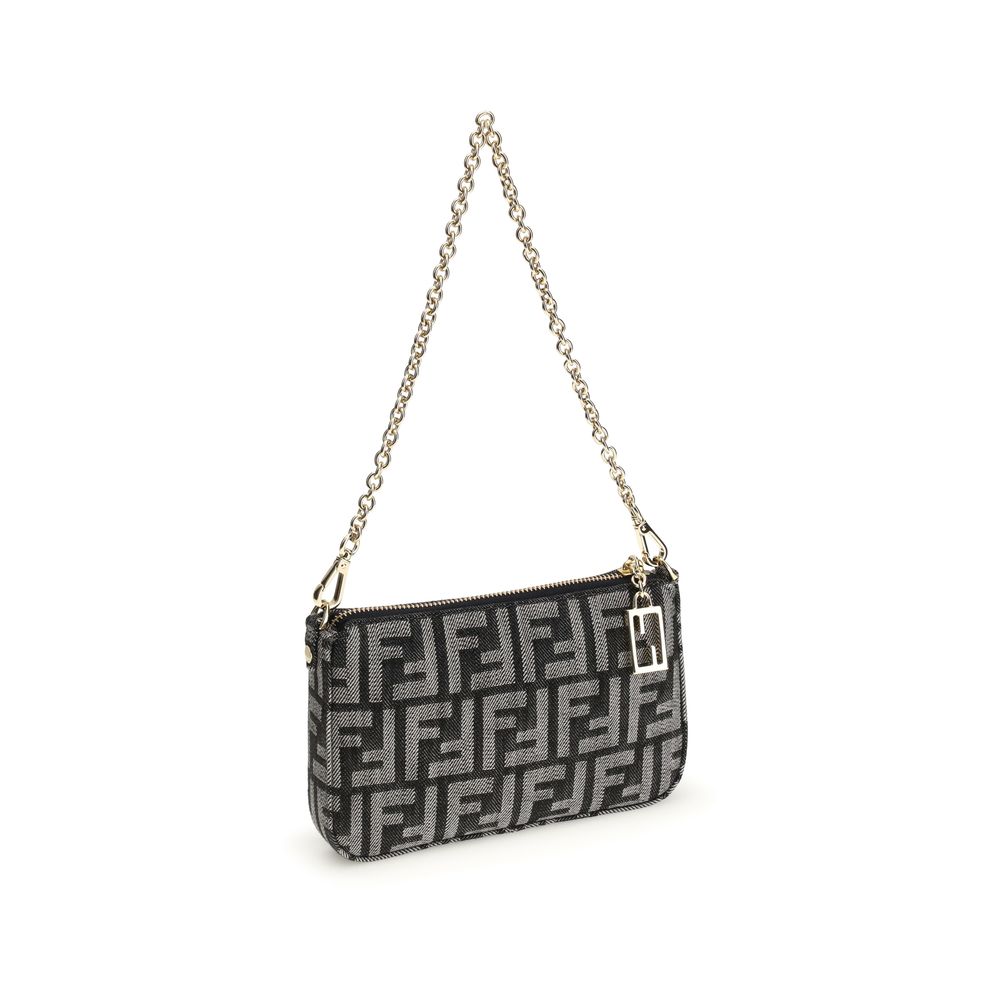 Fendi Blue Cotton Shoulder Bag by Fendi
