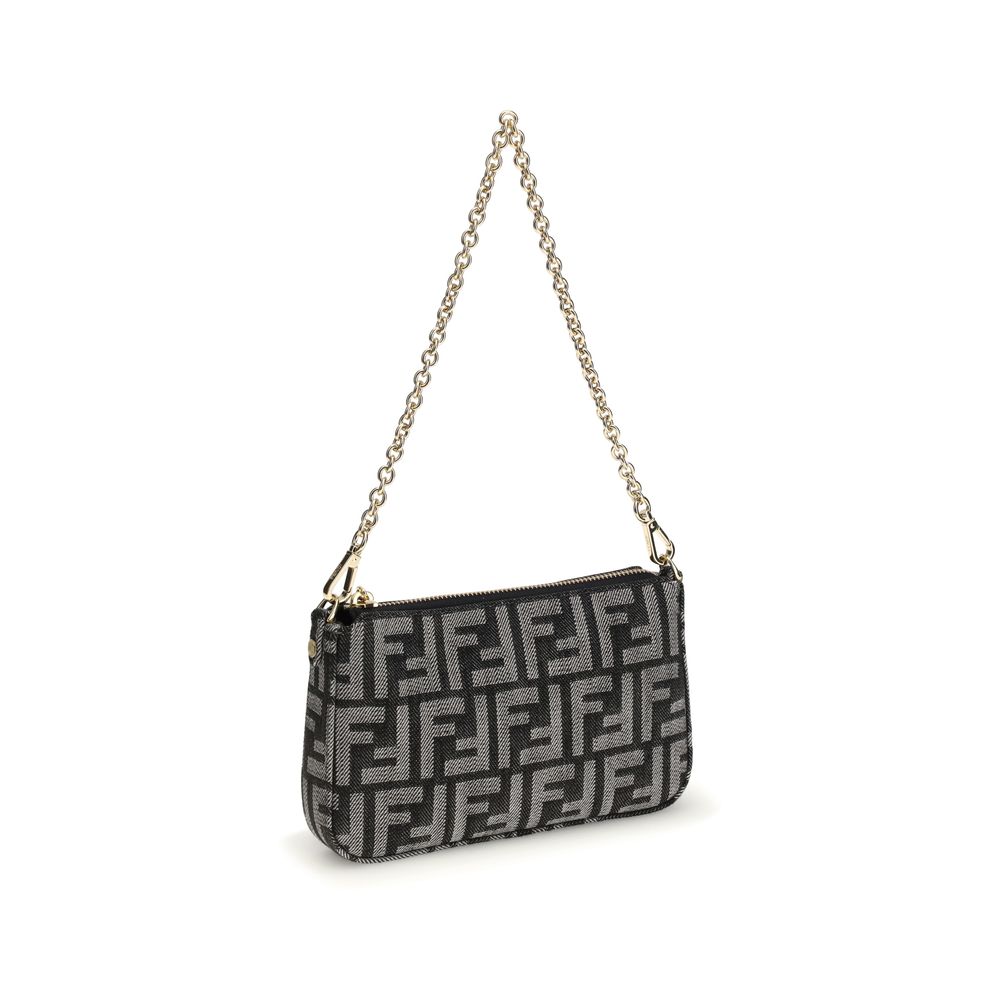 Fendi Blue Cotton Shoulder Bag by Fendi